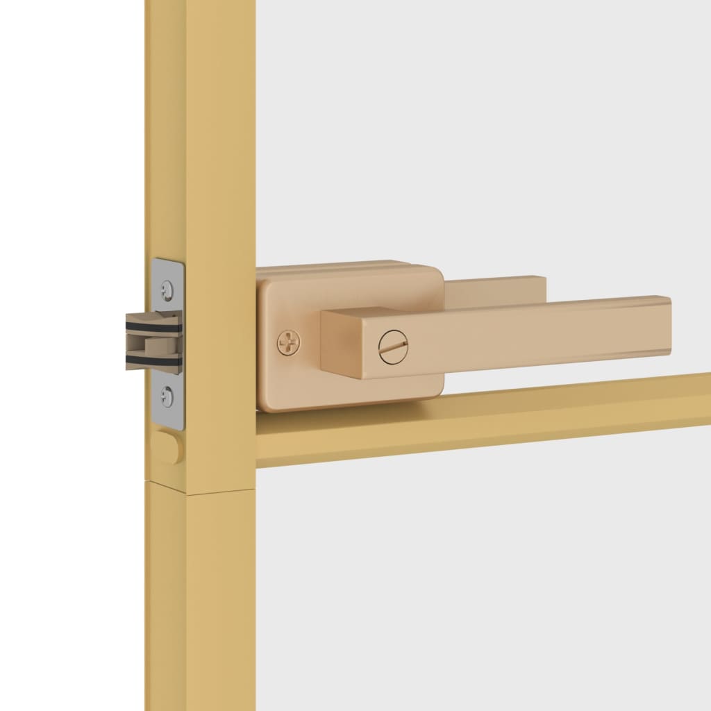 vidaXL Porte intérieure mince doré 83x201,5 cm verre trempé aluminium
