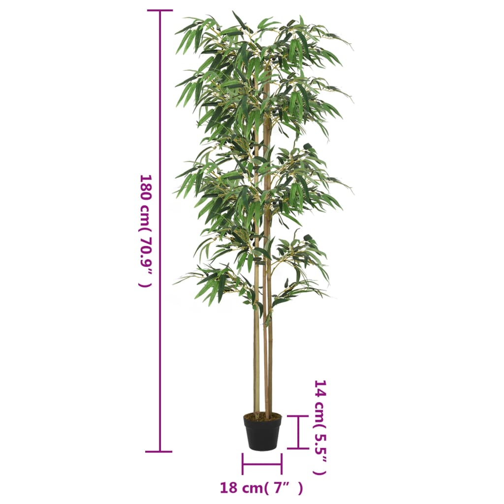 vidaXL Bambou artificiel 1216 feuilles 180 cm vert