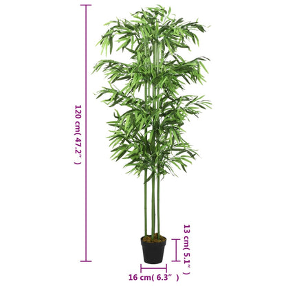vidaXL Bambou artificiel 384 feuilles 120 cm vert
