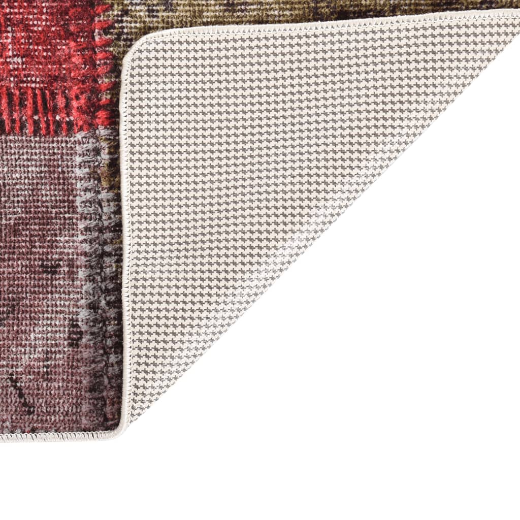 vidaXL Tapis lavable patchwork multicolore 150x230 cm antidérapant