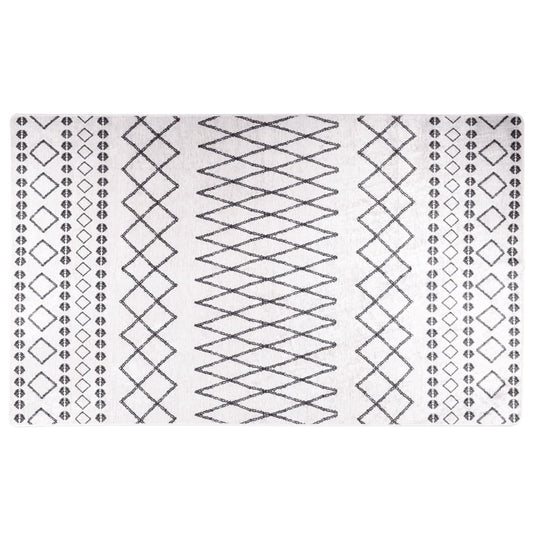 vidaXL Tapis lavable noir et blanc 120x170 cm antidérapant