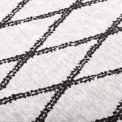 vidaXL Tapis lavable noir et blanc 120x170 cm antidérapant