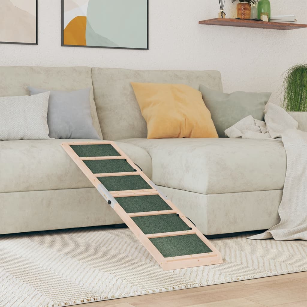 vidaXL Rampe pour chiens vert 120x30 cm bois de sapin solide