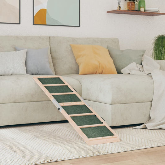 vidaXL Rampe pour chiens vert 120x30 cm bois de sapin solide