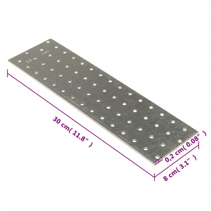 vidaXL Plaques perforées 40 pcs 2 mm 300x80 mm acier galvanisé