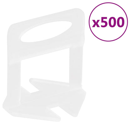 vidaXL Système de nivellement de carrelage 250 cales 500 clips 1 mm