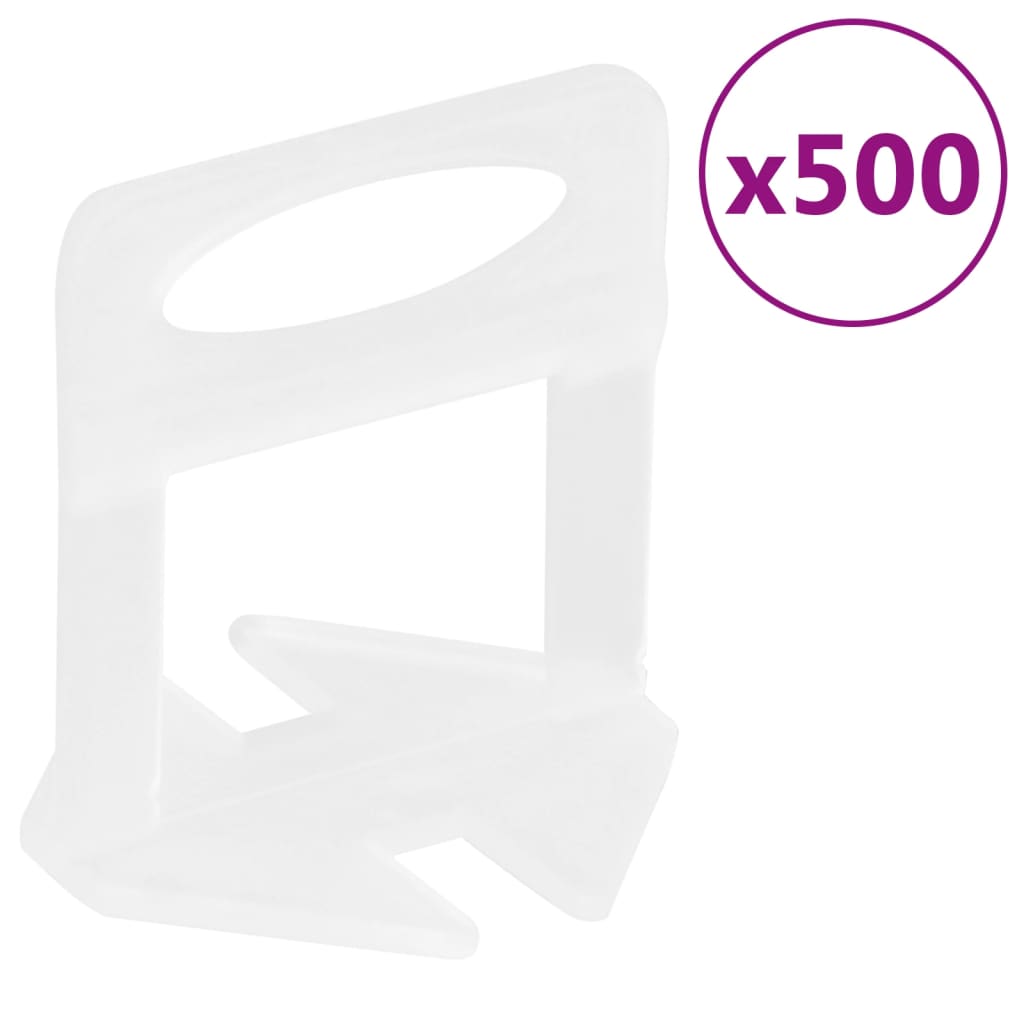 vidaXL Système de nivellement de carrelage 250 cales 500 clips 1,5 mm