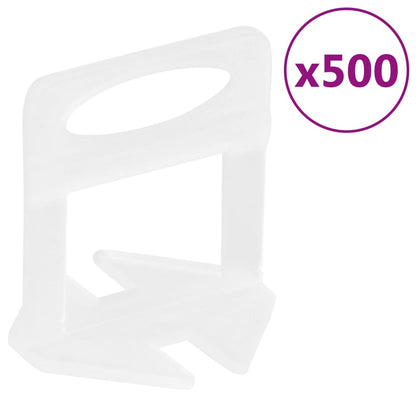 vidaXL Système de nivellement de carrelage 250 cales 500 clips 1,5 mm