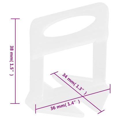 vidaXL Système de nivellement de carrelage 250 cales 500 clips 1,5 mm