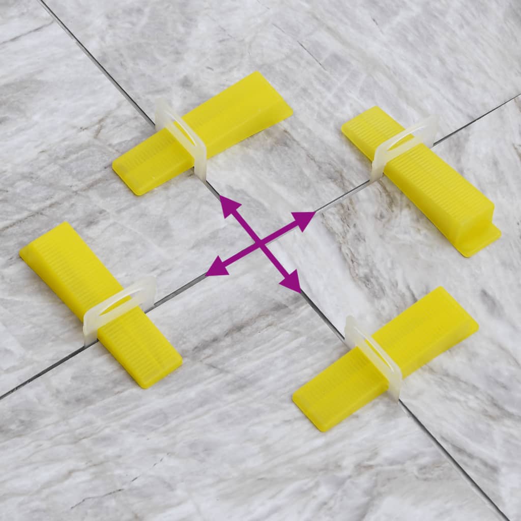 vidaXL Système de nivellement de carrelage 250 cales 500 clips 2 mm