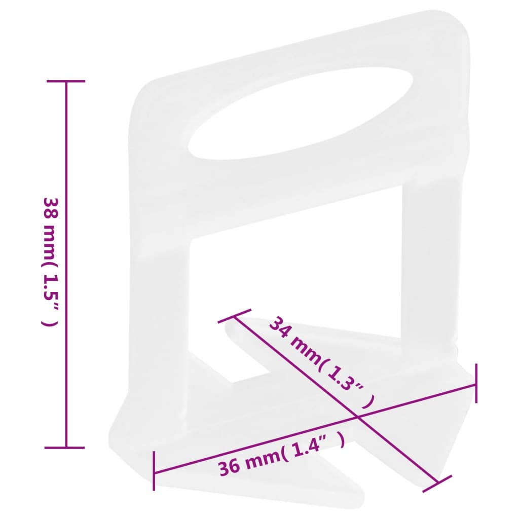 vidaXL Système de nivellement de carrelage 250 cales 500 clips 2 mm