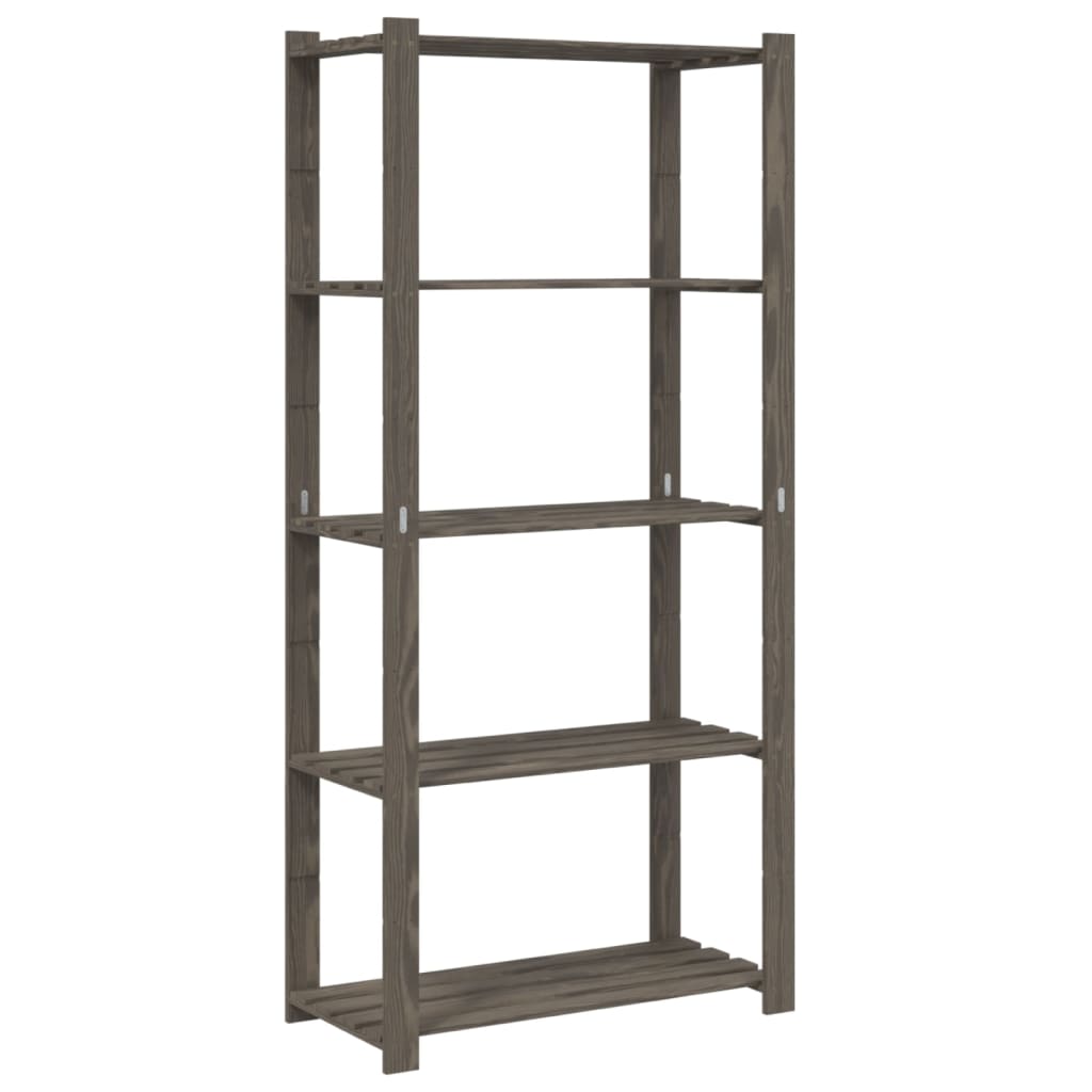 vidaXL Support de rangement à 5 niveaux gris 80x38x170 cm bois de pin