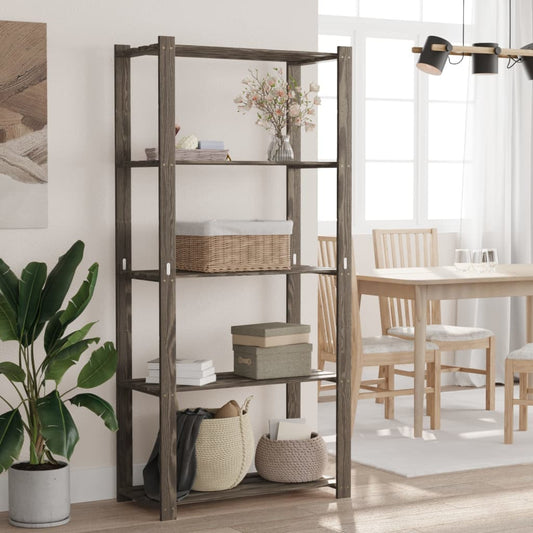 vidaXL Support de rangement à 5 niveaux gris 80x38x170 cm bois de pin