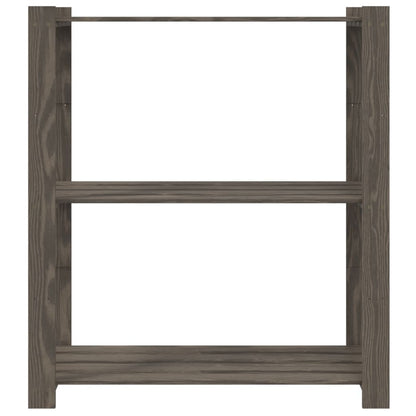 vidaXL Support de rangement à 3 niveaux gris 80x38x90 cm bois de pin