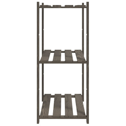 vidaXL Support de rangement à 3 niveaux gris 80x38x90 cm bois de pin