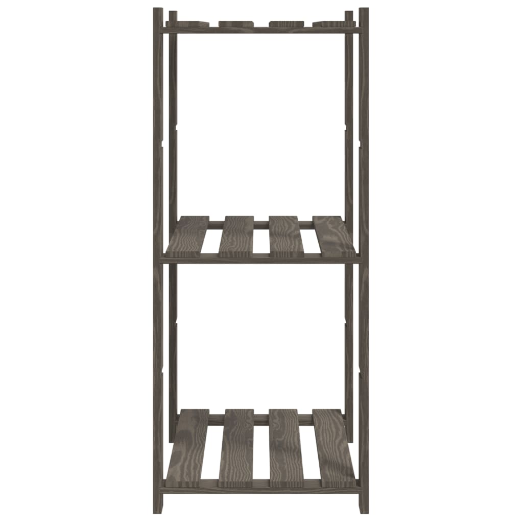 vidaXL Support de rangement à 3 niveaux gris 60x38x90 cm bois de pin