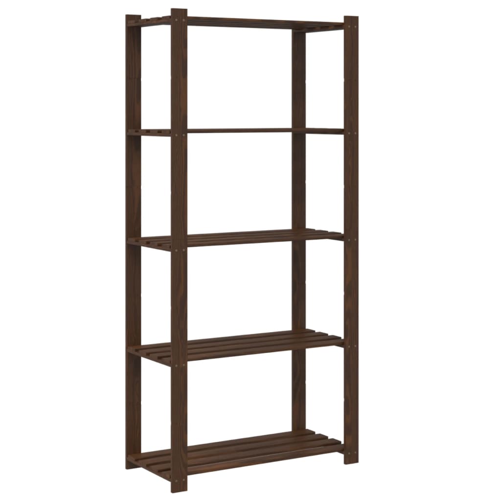 vidaXL Support de rangement à 5 niveaux marron 80x38x170 cm bois pin