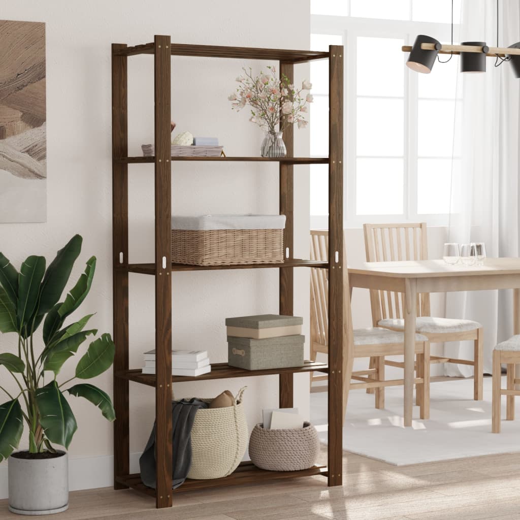 vidaXL Support de rangement à 5 niveaux marron 80x38x170 cm bois pin
