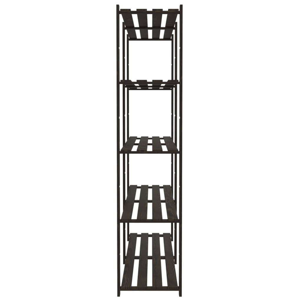 vidaXL Support de rangement à 5 niveaux noir 170x38x170 cm bois pin