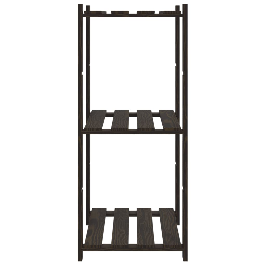 vidaXL Support de rangement à 3 niveaux noir 60x38x90 cm bois pin