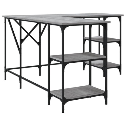vidaXL Bureau sonoma gris 139x139x75 cm bois d'ingénierie