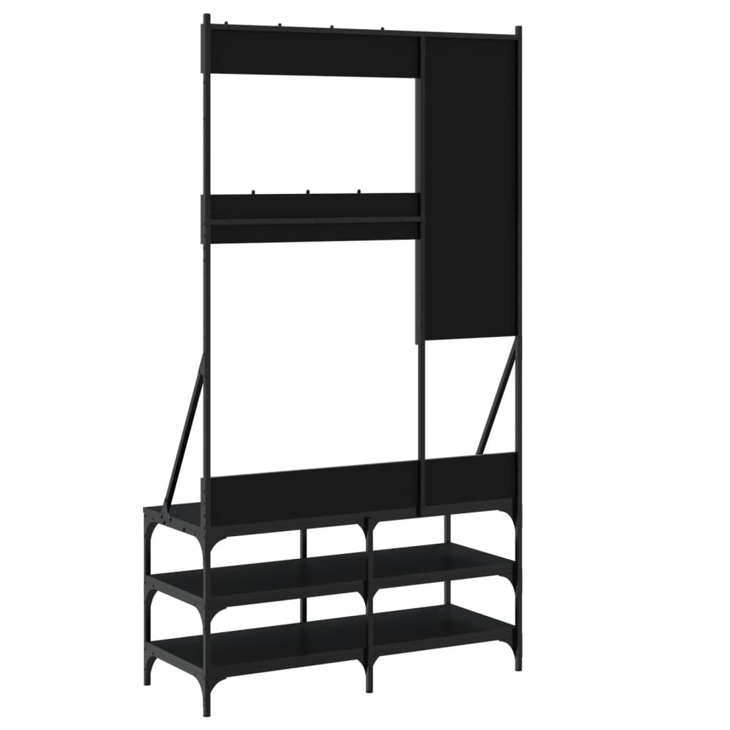 vidaXL Porte-vêtements et rangement des chaussures noir 100x40x184 cm