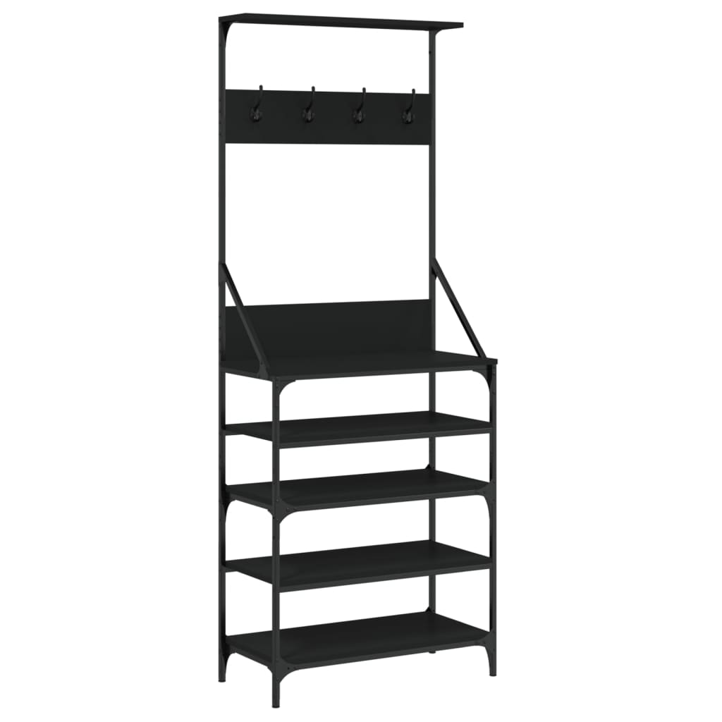 vidaXL Porte-vêtements et rangement des chaussures noir 70x34x184 cm