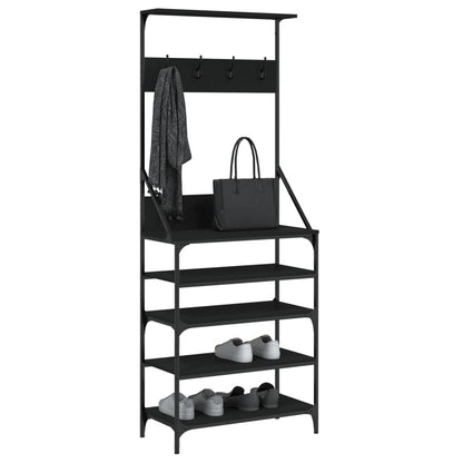vidaXL Porte-vêtements et rangement des chaussures noir 70x34x184 cm