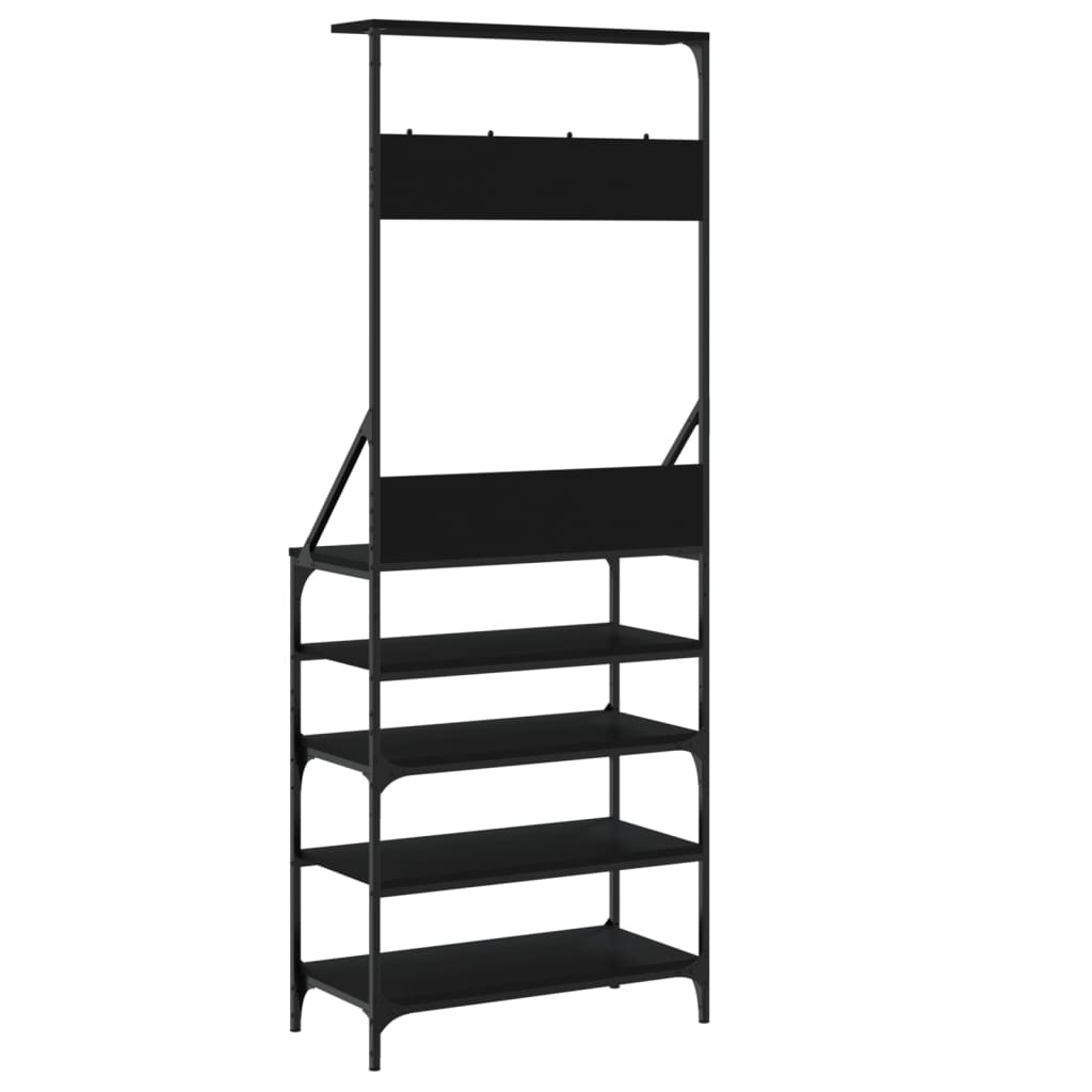 vidaXL Porte-vêtements et rangement des chaussures noir 70x34x184 cm