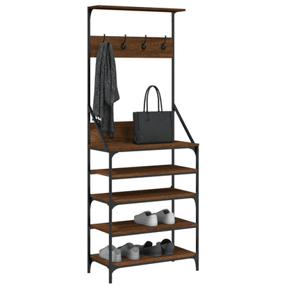 vidaXL Porte-vêtements et rangement des chaussures chêne marron