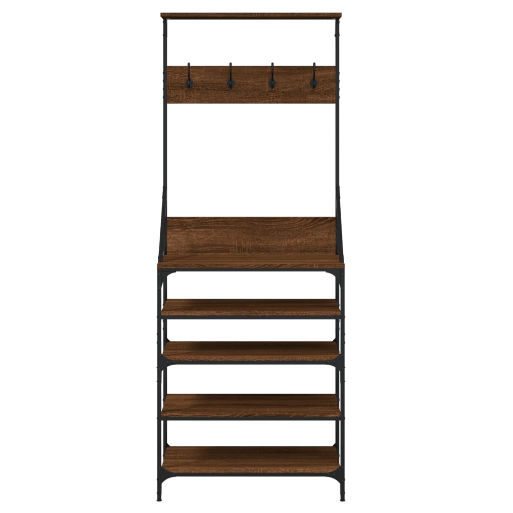 vidaXL Porte-vêtements et rangement des chaussures chêne marron