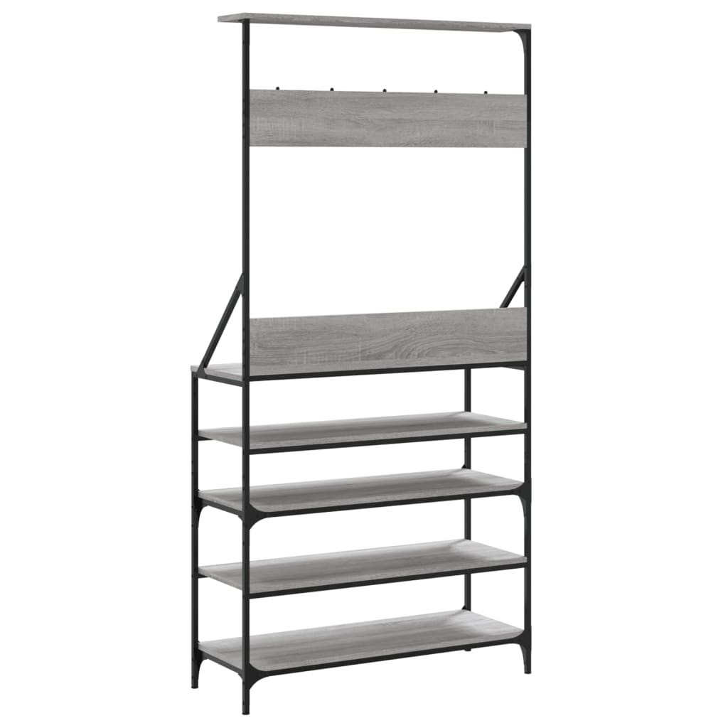 vidaXL Porte-vêtements et rangement des chaussures sonoma gris