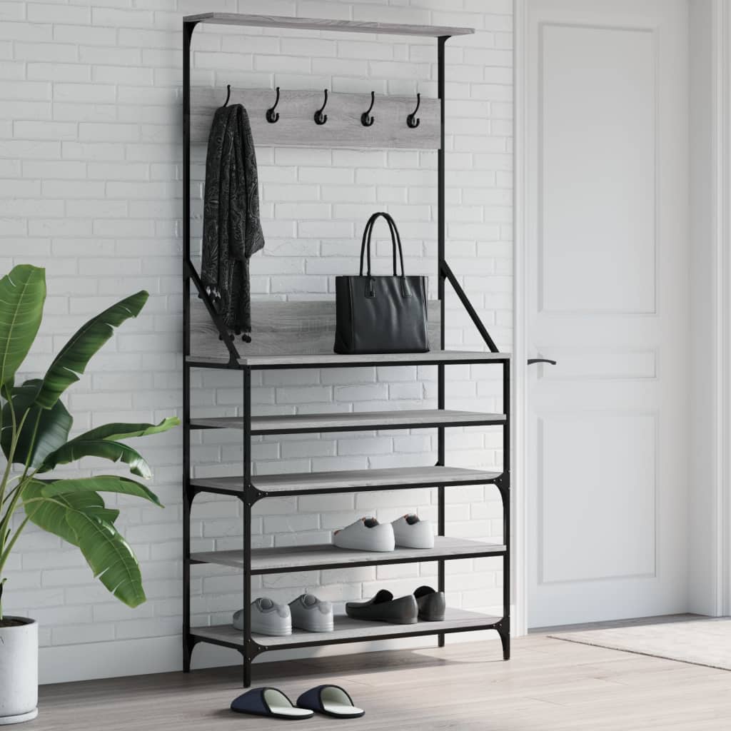 vidaXL Porte-vêtements et rangement des chaussures sonoma gris