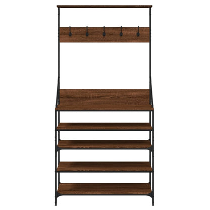 vidaXL Porte-vêtements et rangement des chaussures chêne marron