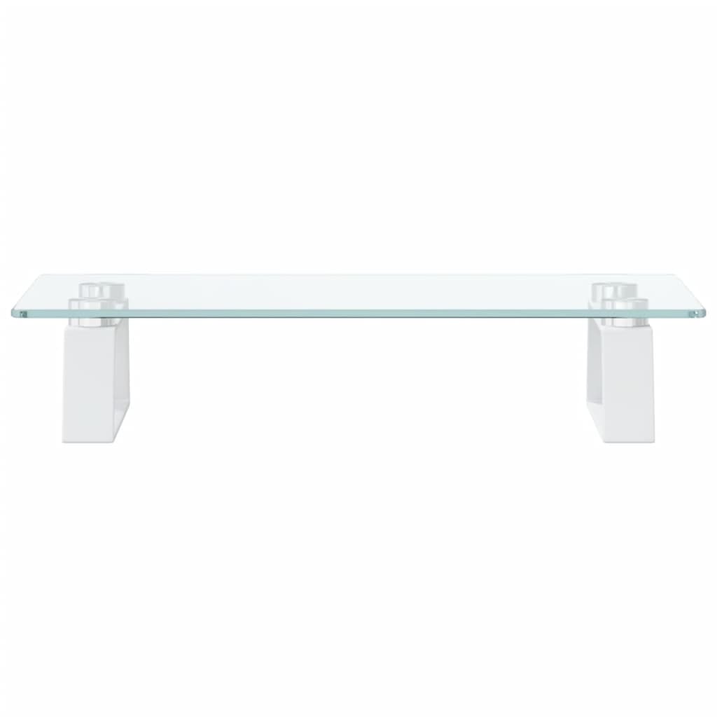 vidaXL Support de moniteur blanc 40x20x8 cm verre trempé et métal