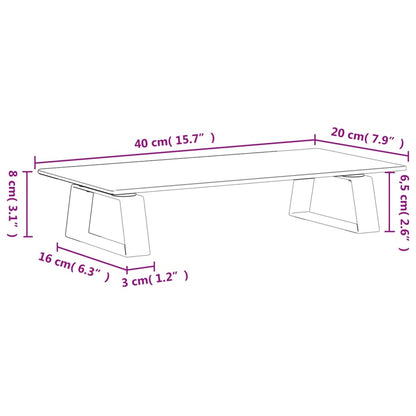 vidaXL Support de moniteur blanc 40x20x8 cm verre trempé et métal