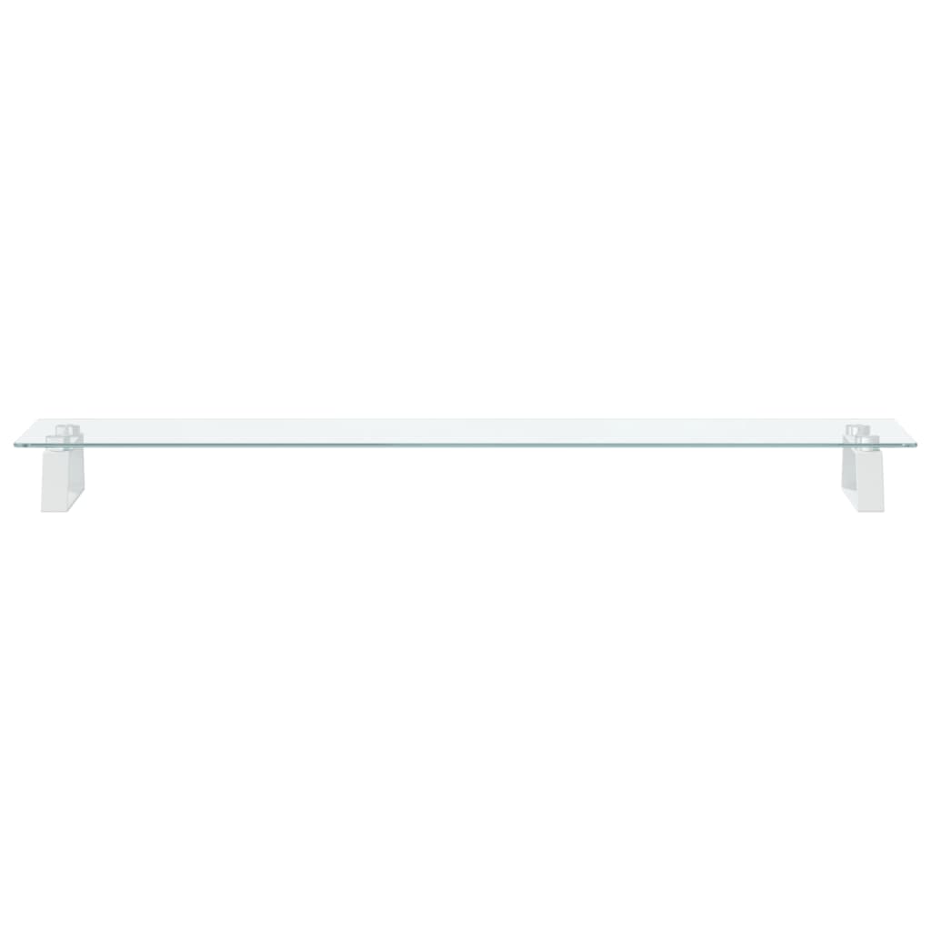 vidaXL Support de moniteur blanc 100x20x8 cm verre trempé et métal