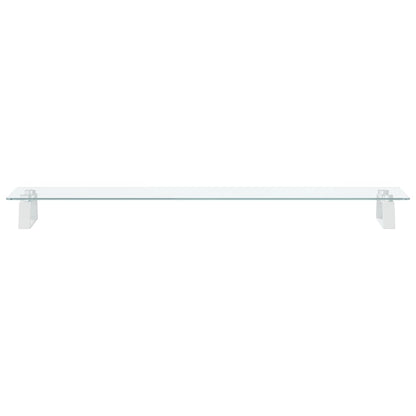 vidaXL Support de moniteur blanc 100x20x8 cm verre trempé et métal