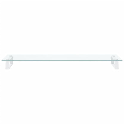 vidaXL Support de moniteur blanc 100x35x8 cm verre trempé et métal