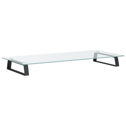vidaXL Support de moniteur noir 80x35x8 cm verre trempé et métal