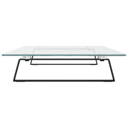 vidaXL Support de moniteur noir 80x35x8 cm verre trempé et métal
