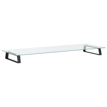 vidaXL Support de moniteur noir 100x35x8 cm verre trempé et métal