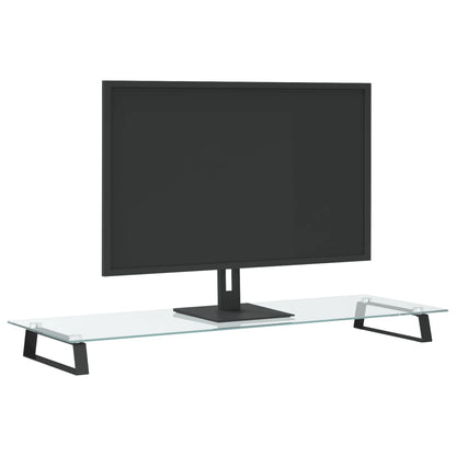vidaXL Support de moniteur noir 100x35x8 cm verre trempé et métal