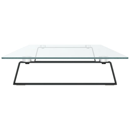 vidaXL Support de moniteur noir 100x35x8 cm verre trempé et métal