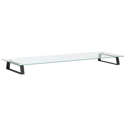 vidaXL Support de moniteur noir 100x35x8 cm verre trempé et métal