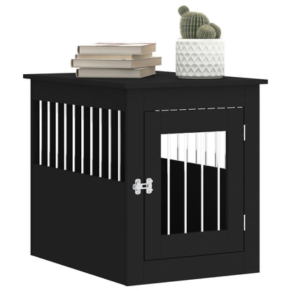 vidaXL Meuble de cage pour chiens noir 55x75x65 cm bois d'ingénierie