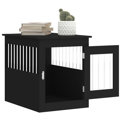vidaXL Meuble de cage pour chiens noir 55x75x65 cm bois d'ingénierie