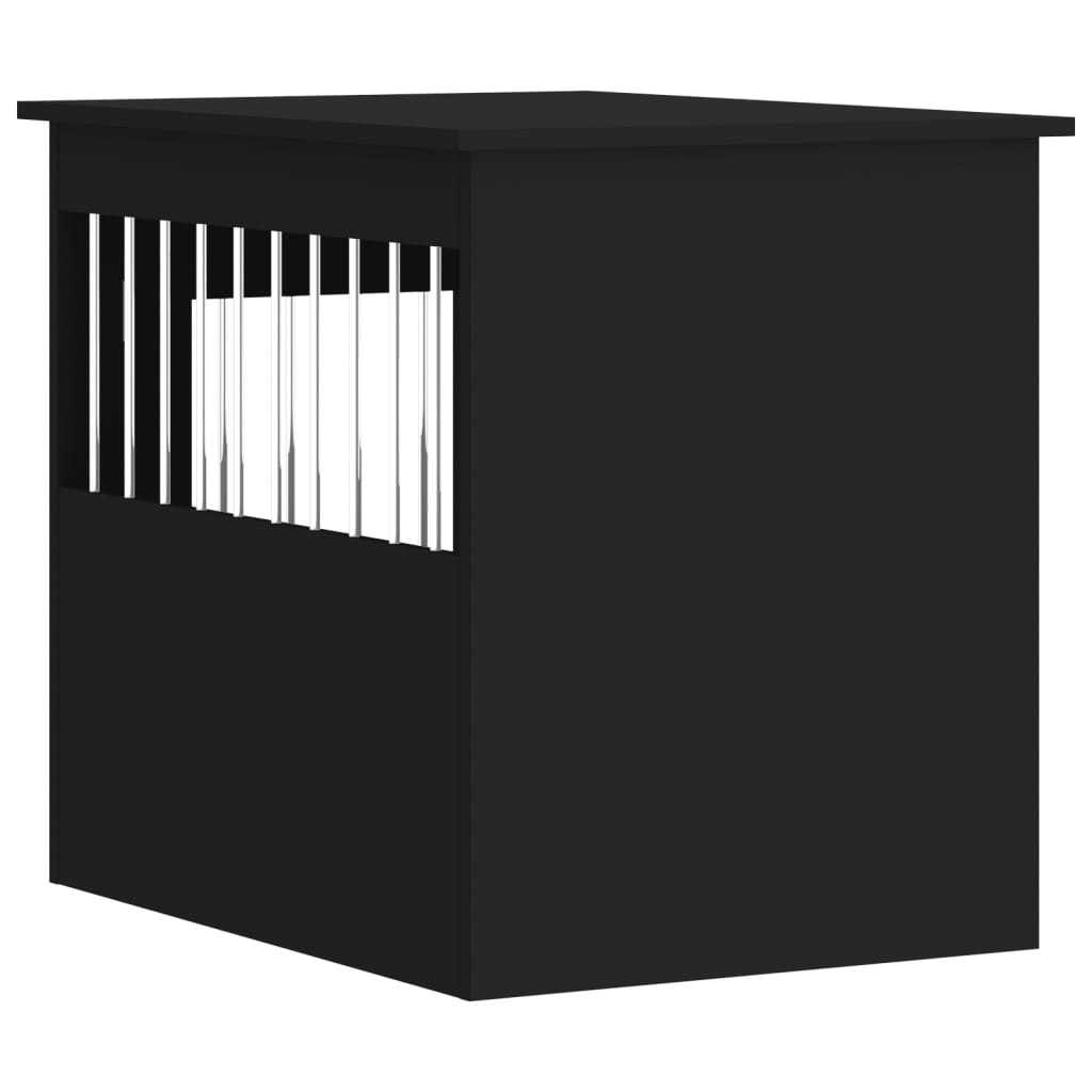 vidaXL Meuble de cage pour chiens noir 55x75x65 cm bois d'ingénierie