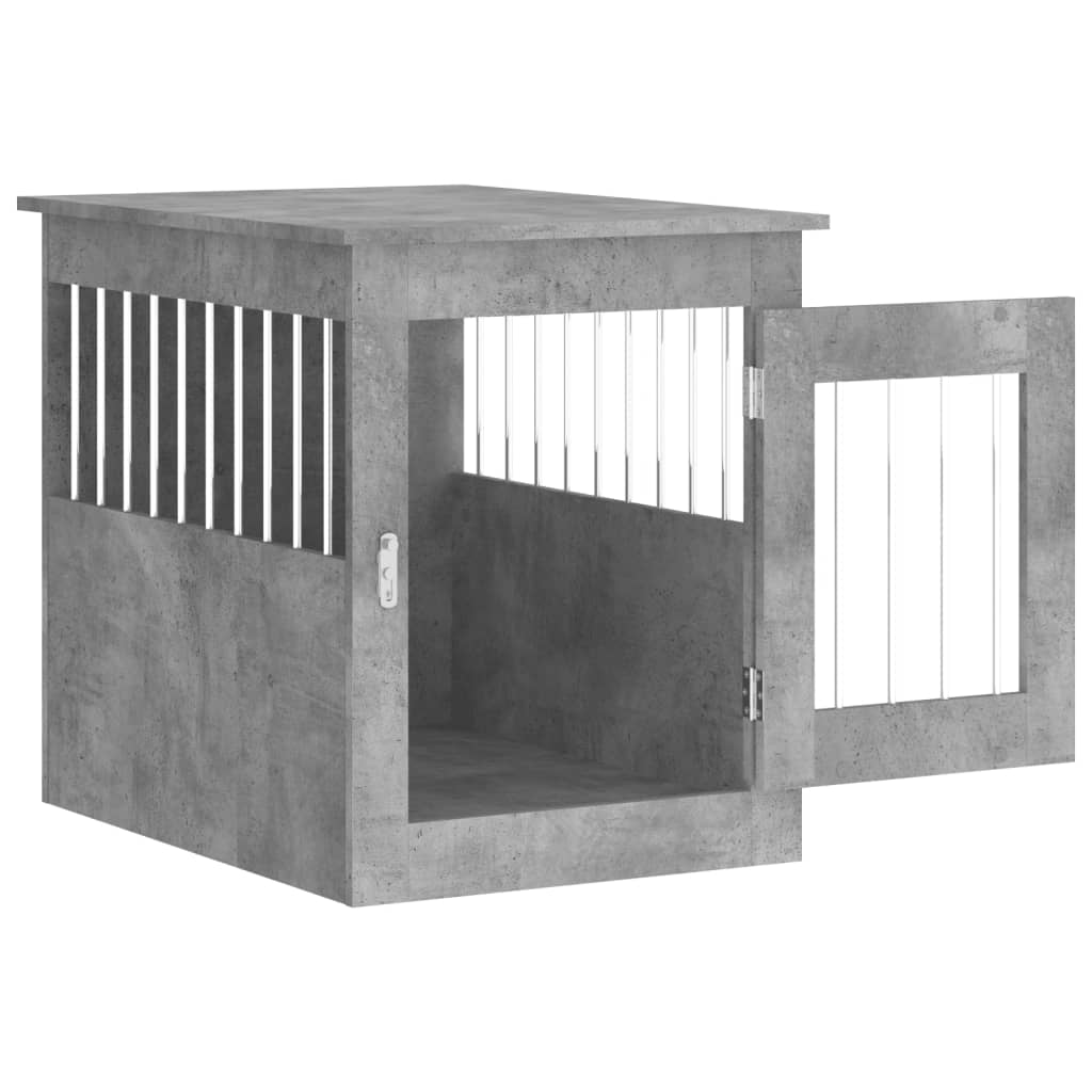 vidaXL Meuble de cage pour chiens gris béton 55x75x65 cm