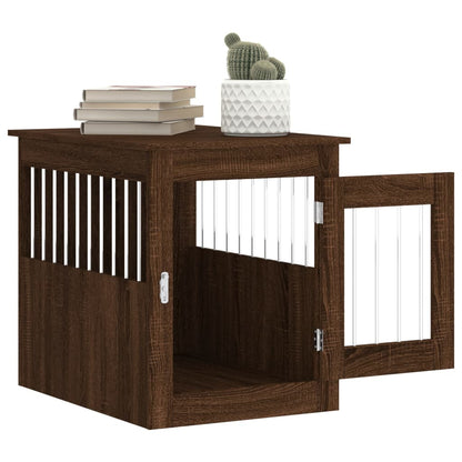 vidaXL Meuble de cage pour chiens chêne marron 55x75x65 cm